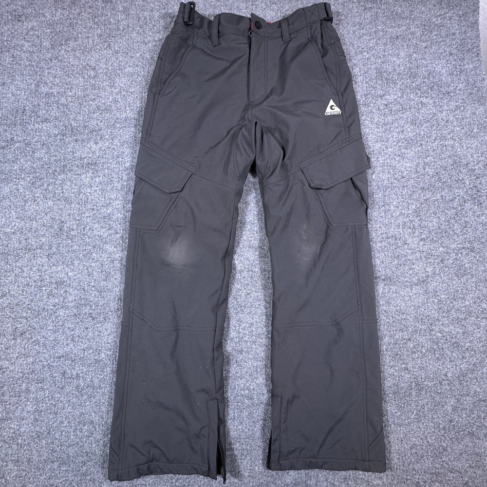 Gerry Mens Fleece Lined Cargo Snow Pants Dark Gray Water Resistant Size Medium